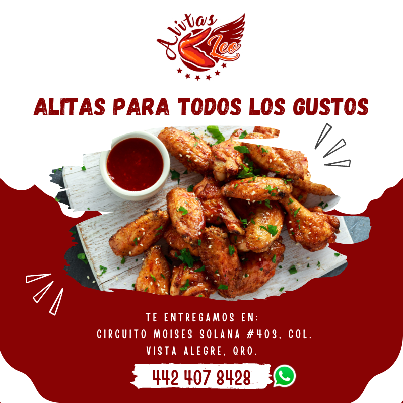 Alitas Leo | Palomitas de Pollo | Solo para llevar | Búfalo |